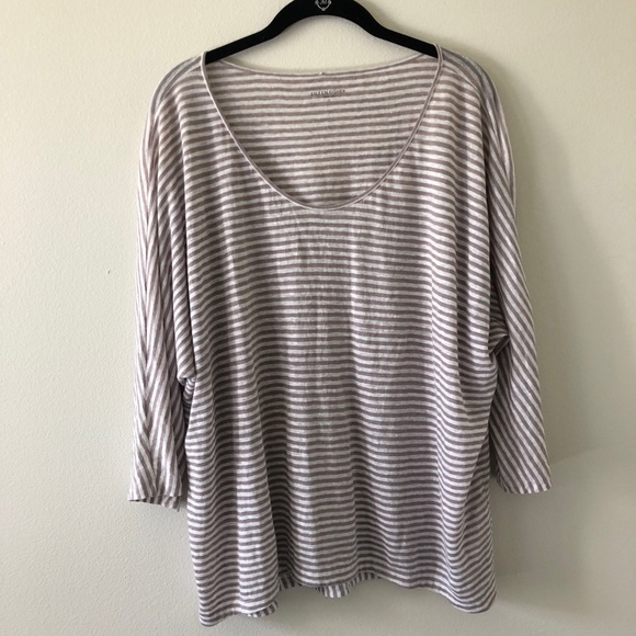 Eileen Fisher Tops - Eileen Fisher | Linen |Striped long sleeve tee | L